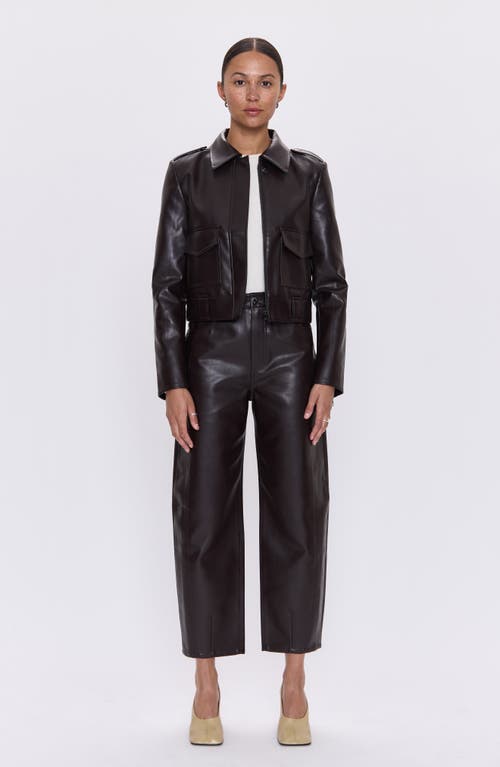 Pistola Eli Coated Ankle Barrel Leg Jeans In Brown