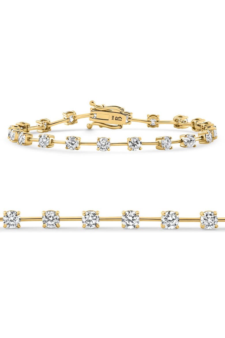 5Ct Spaced Diamond Tennis Bracelet 14k Gold Lab Grown 7", Main, color, 14k Yellow Gold
