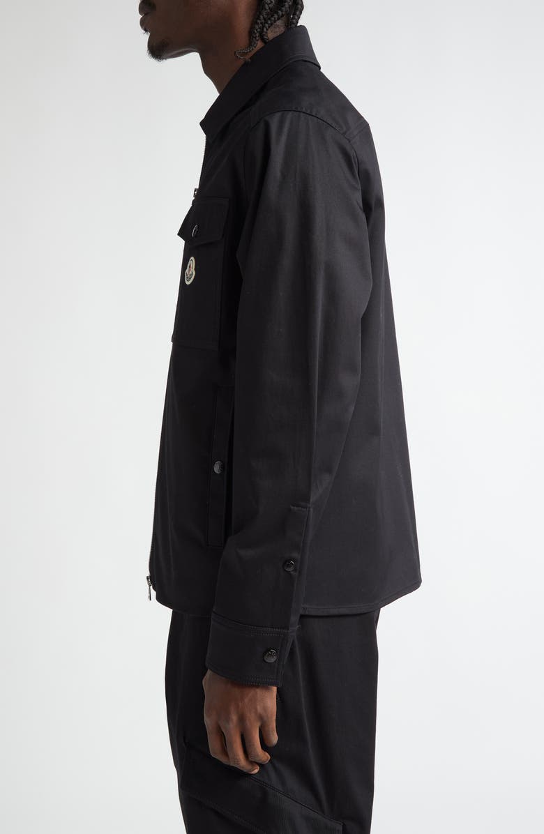 Moncler Camicia Stretch Cotton Zip Shirt Jacket, Alternate, color, 