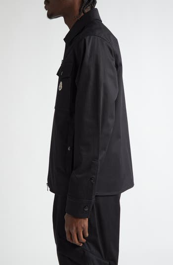 Moncler Camicia Stretch Cotton Zip Shirt Jacket | Nordstrom