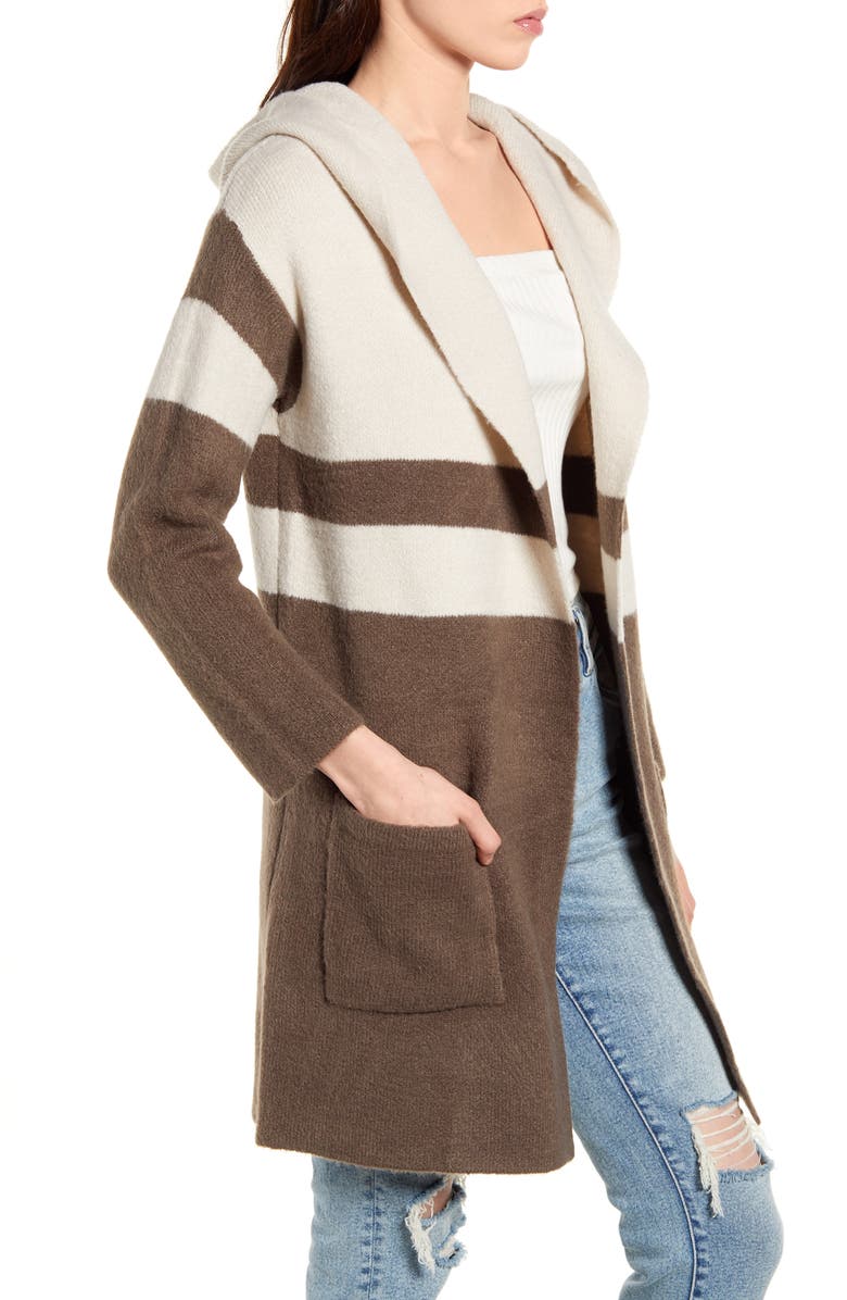 Lulus Carlsbad Hooded Cardigan Sweater, Alternate, color,