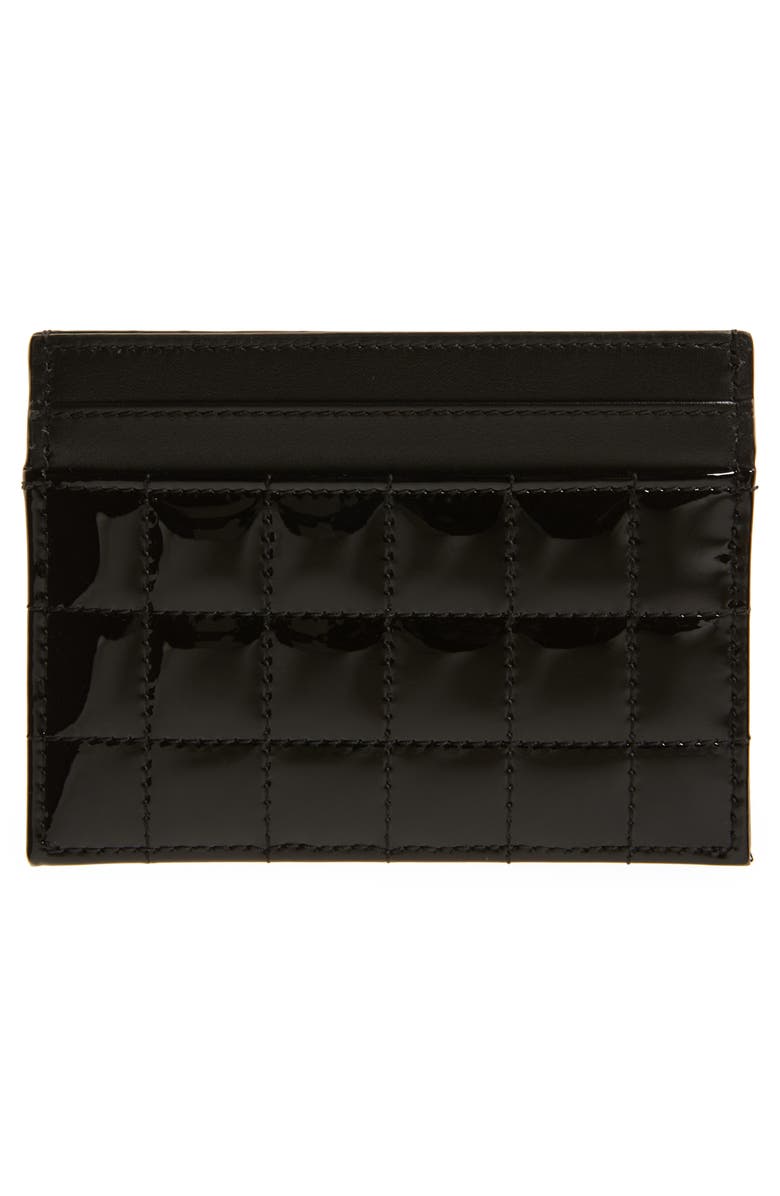 Saint Laurent Cassandre Quilted Patent Leather Card Case, Alternate, color,