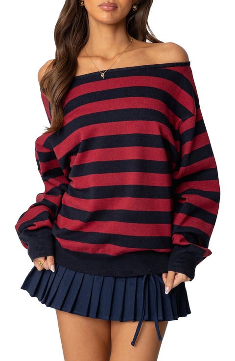 Women's Off the Shoulder Striped Sweaters | Nordstrom