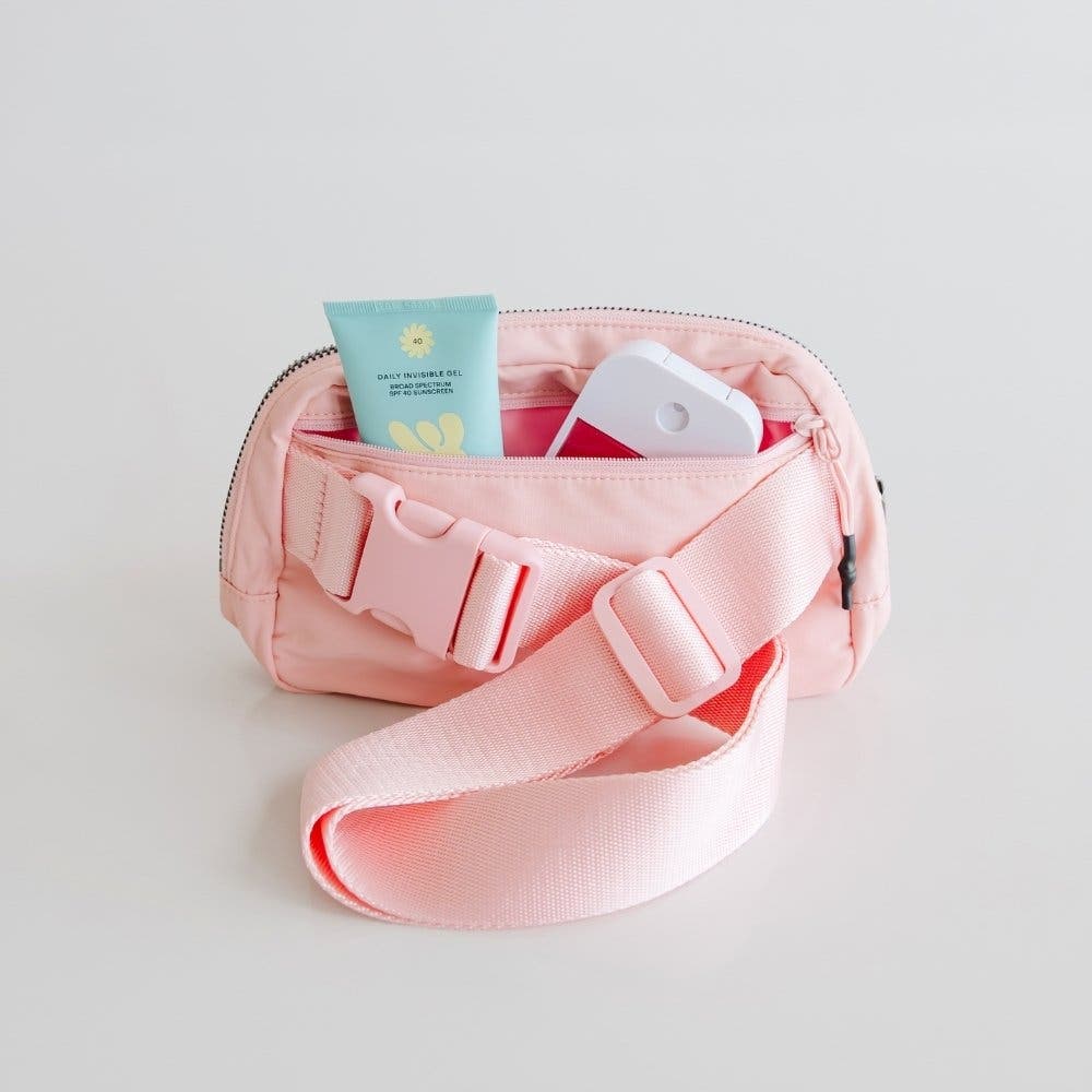 Sweet Wink Cherry Bow Patch Belt Bag, Alternate, color, Light Pink