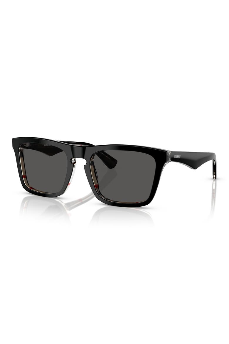 57mm Square Sunglasses, Alternate, color, DARK GREY