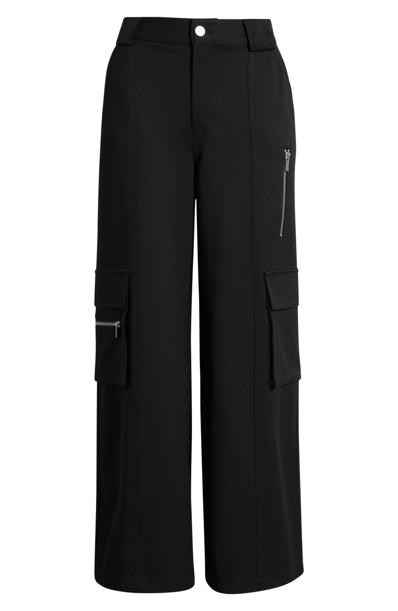 CITY BLUES Wide Leg Cargo Pants, Alternate, color, Black