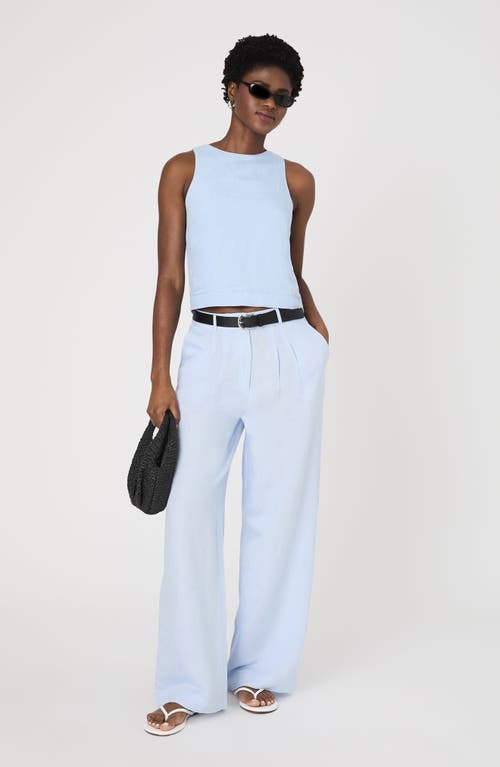 French Connection Birdie Linen Swing Top In Blue In Cashmere Blue