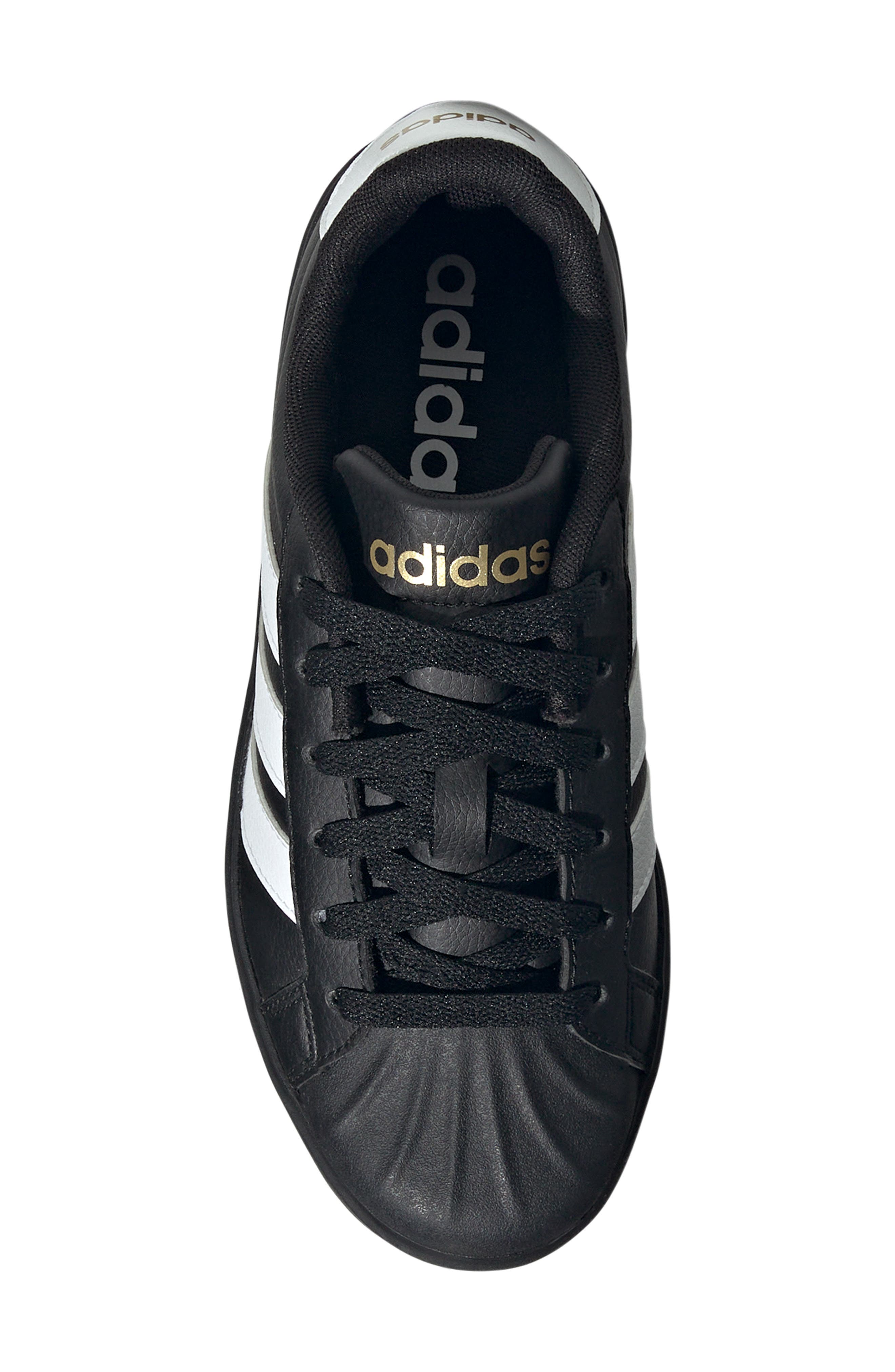 adidas Kids' Street Talk Sneaker, Alternate, color, Black/ White/ Gold