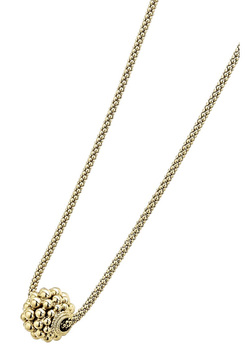 Caviar Gold Ball Beaded Necklace, Alternate, color, GOLD