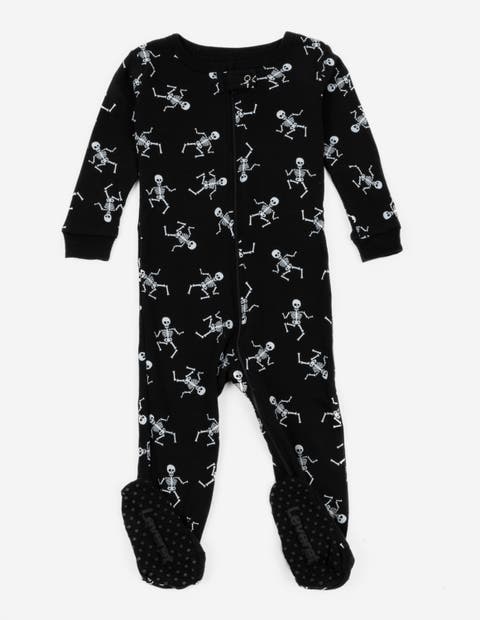 Kids Footed Cotton Halloween Matching Family Pajamas, Fun Prints (Toddler, Little Kid & Big Kid)