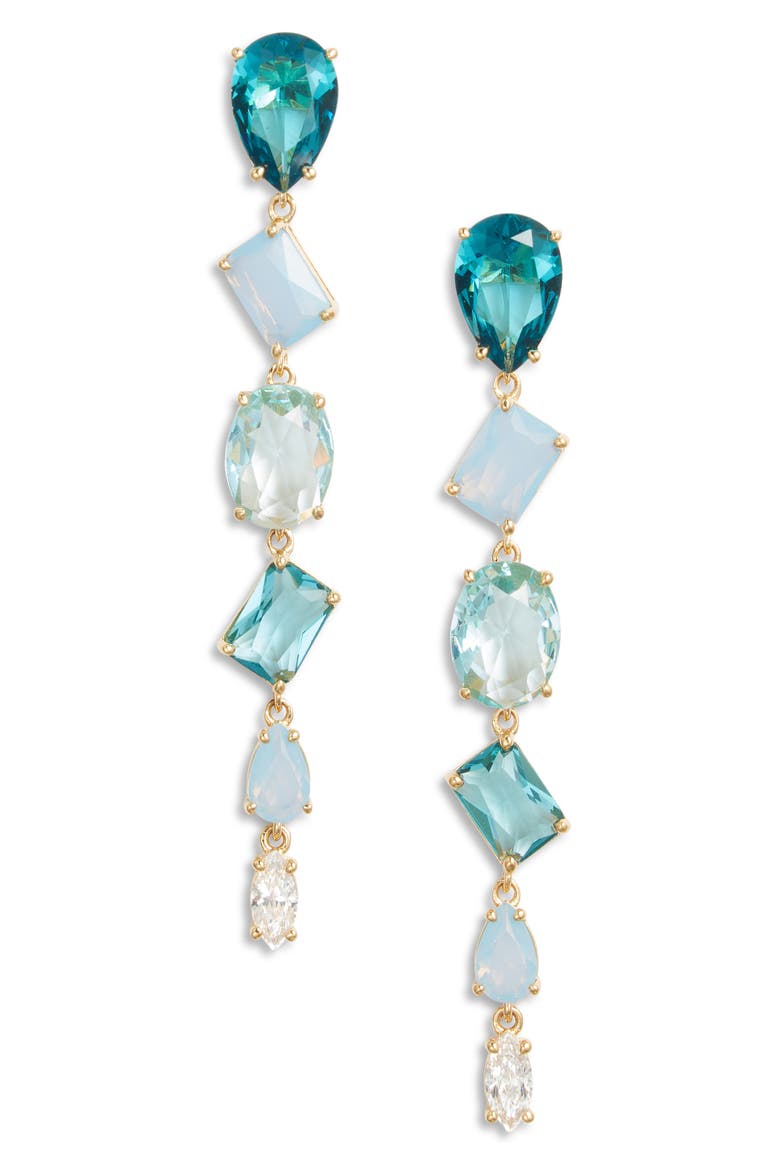 Palm Springs Cubic Zirconia Drop Earrings, Main, color, GOLD