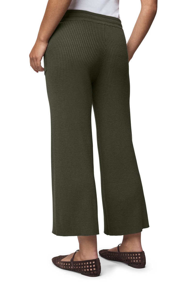 Georgie Rib Wide Leg Crop Pants, Alternate, color, GREEN SPRUCE