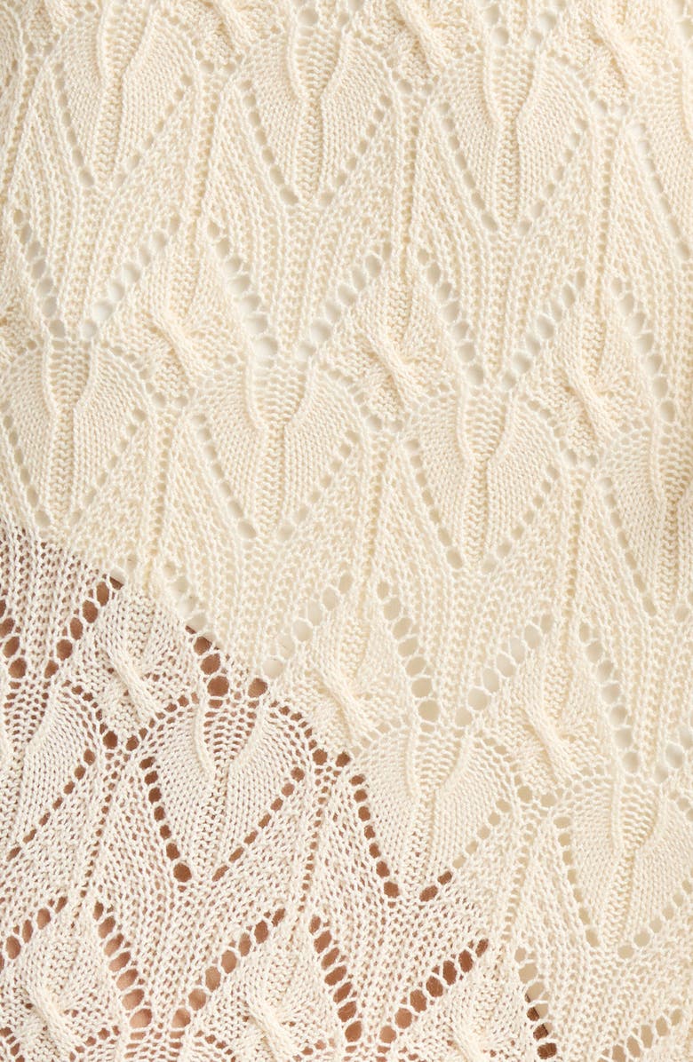 Elan Pointelle Cover-Up Sweater Pants, Alternate, color, Natural