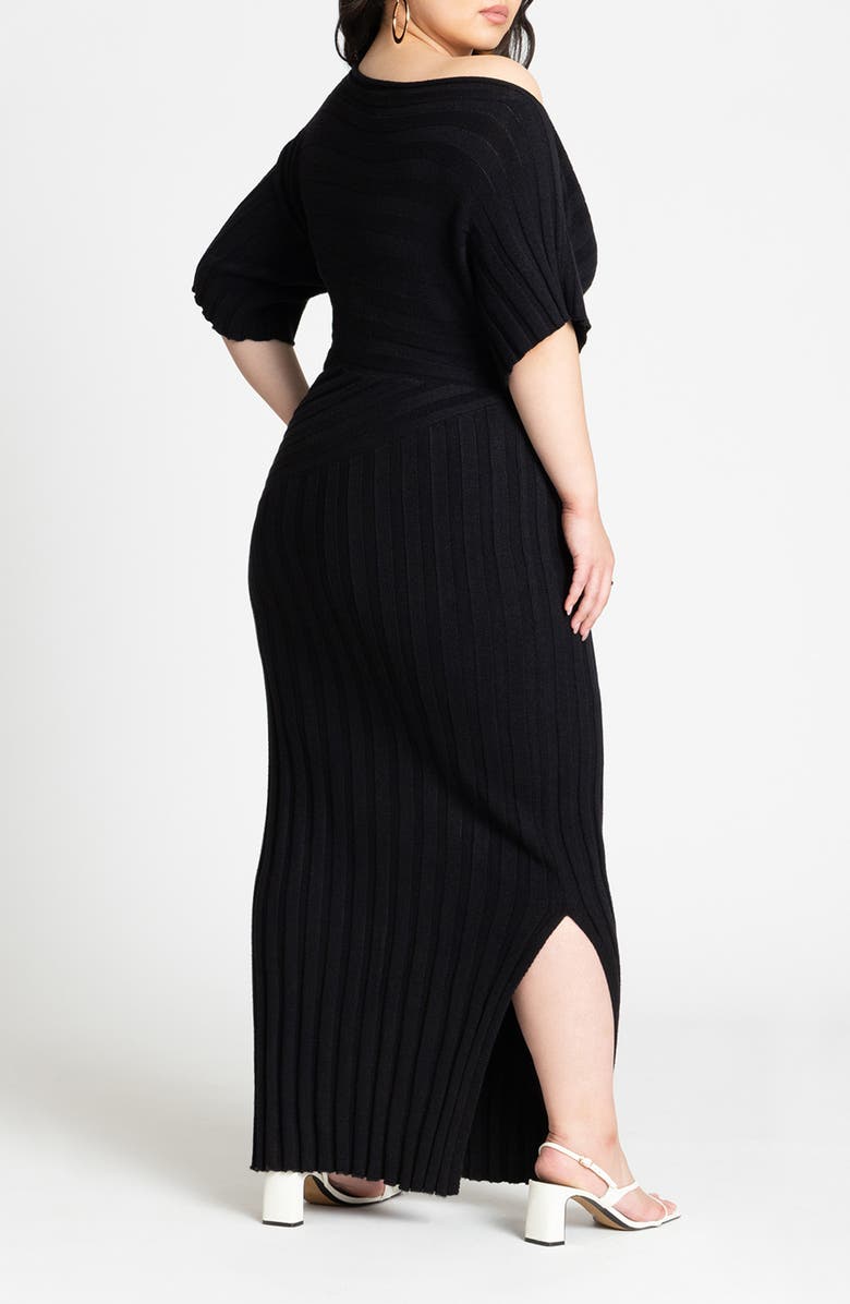 ELOQUII Mixed Direction Rib Maxi Dress, Alternate, color,