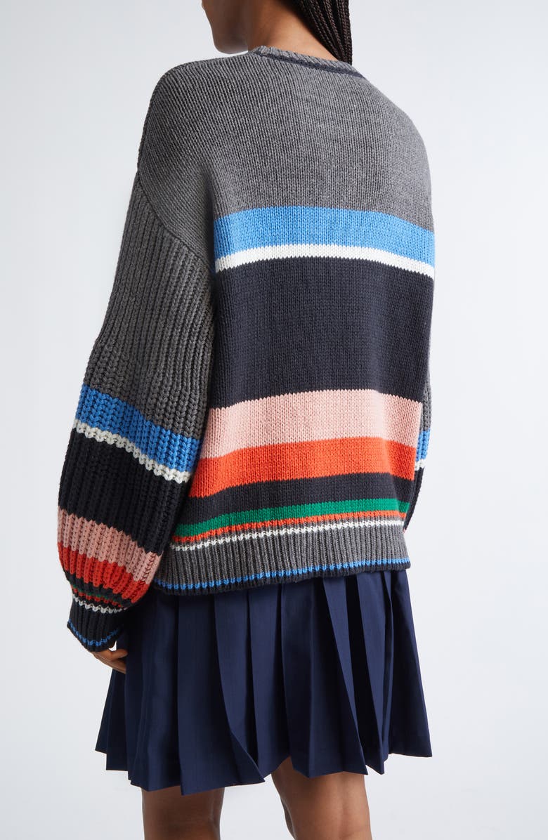 Stine Goya Stripe Oversize Cotton & Wool Blend Sweater, Alternate, color, Chunky Stripes