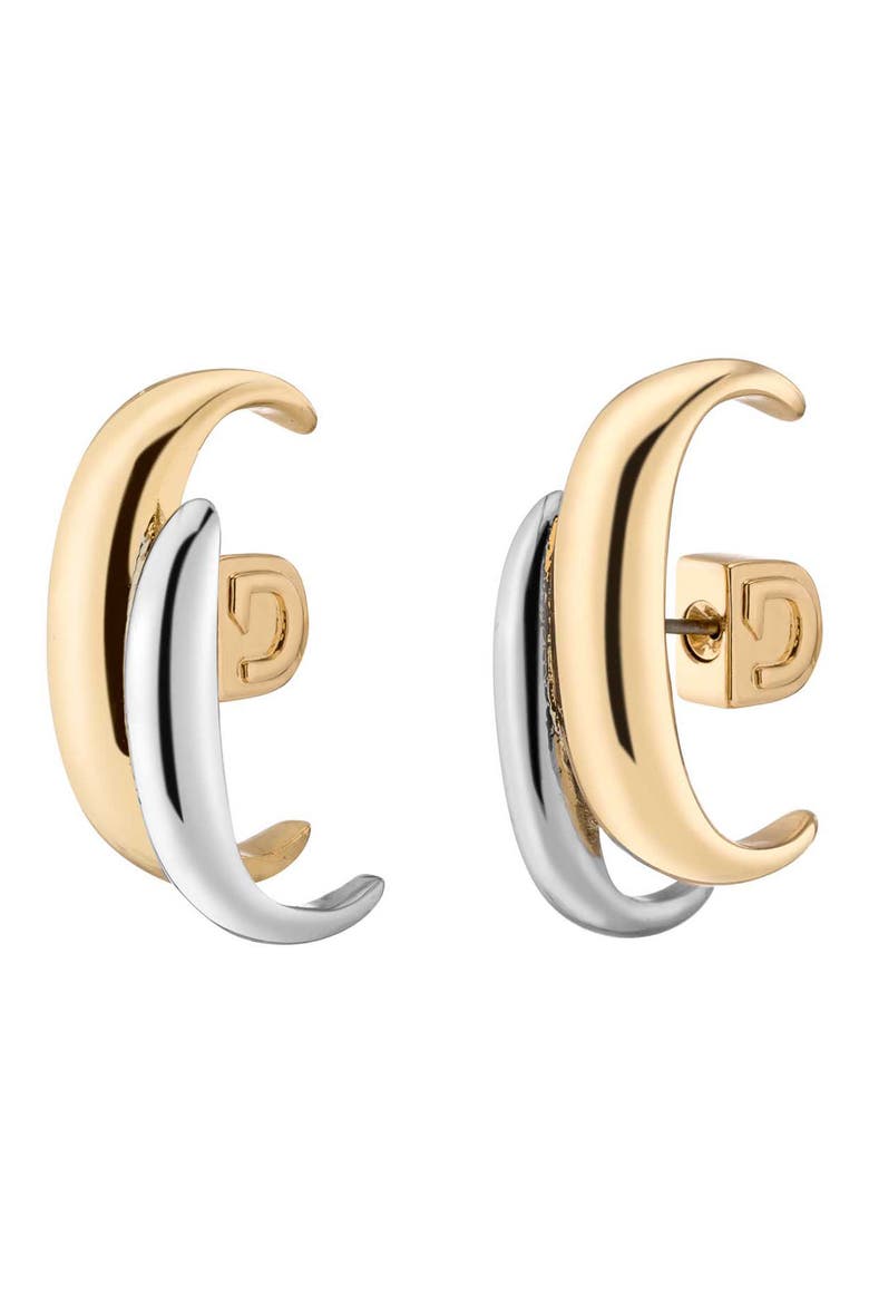 Ari Two-Tone Hoop Earrings, Main, color, SHINY GOLD/ IRIDESCENT