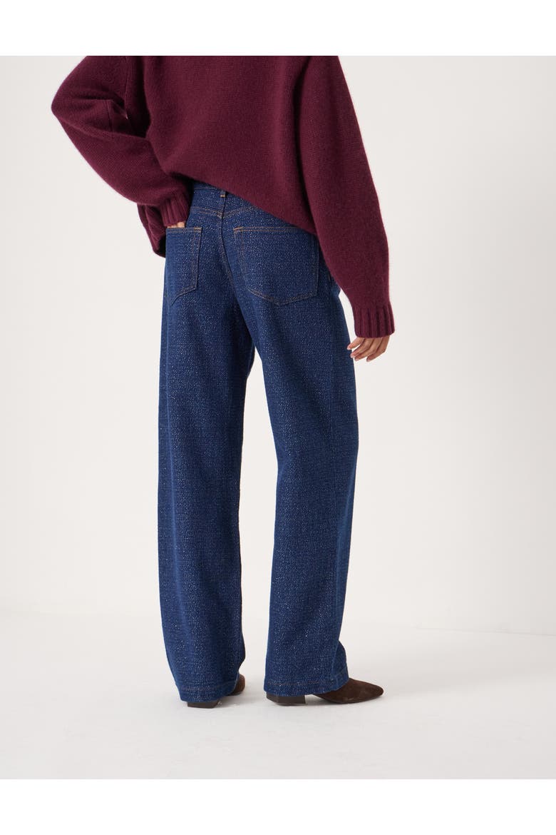 Romy Wide Leg Lurex Jeans, Alternate, color, Indigo Gold