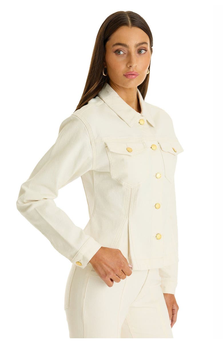 The Noli Shop Bethanie Denim Jacket, Alternate, color, Ivory