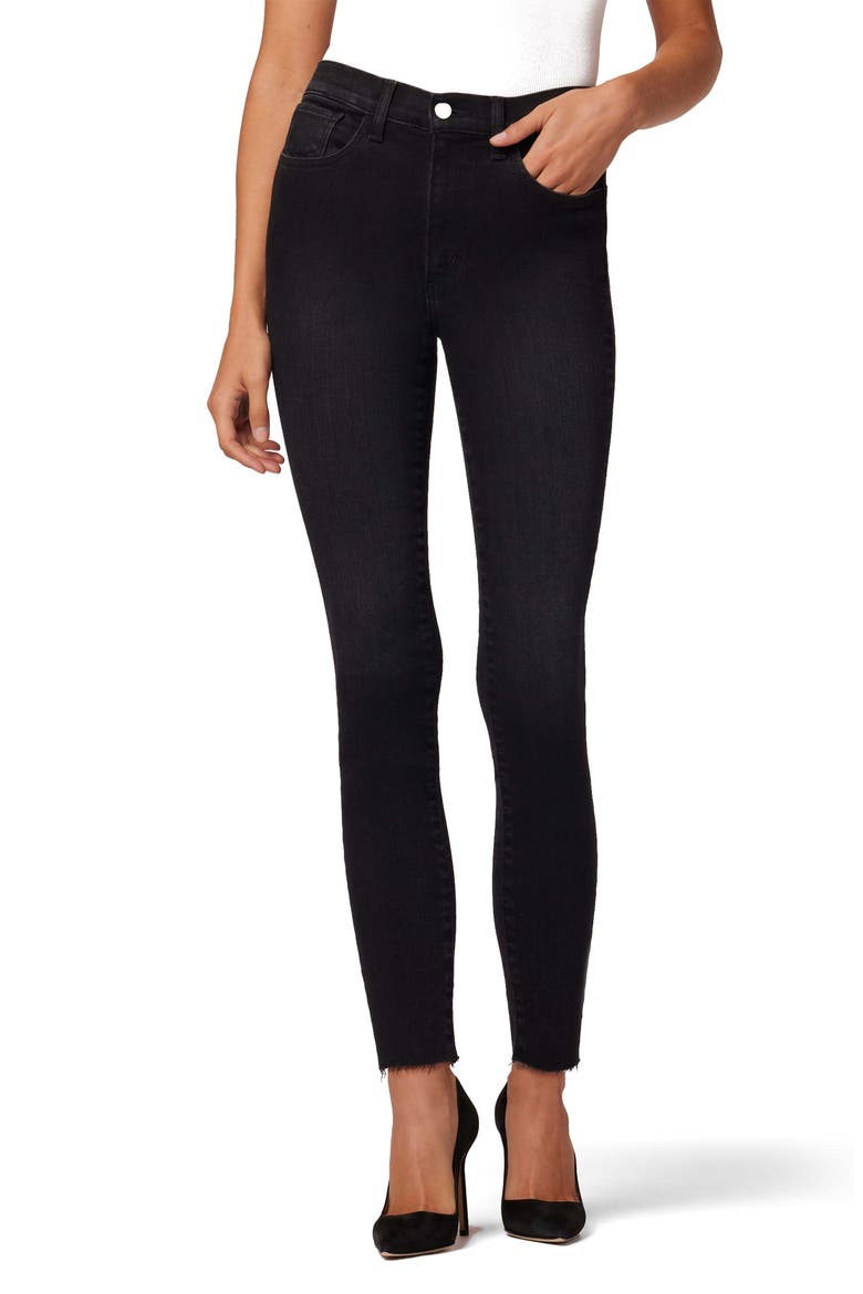 SnapBack Charlie High Waist Raw Hem Ankle Skinny Jeans, Main, color, CIELO