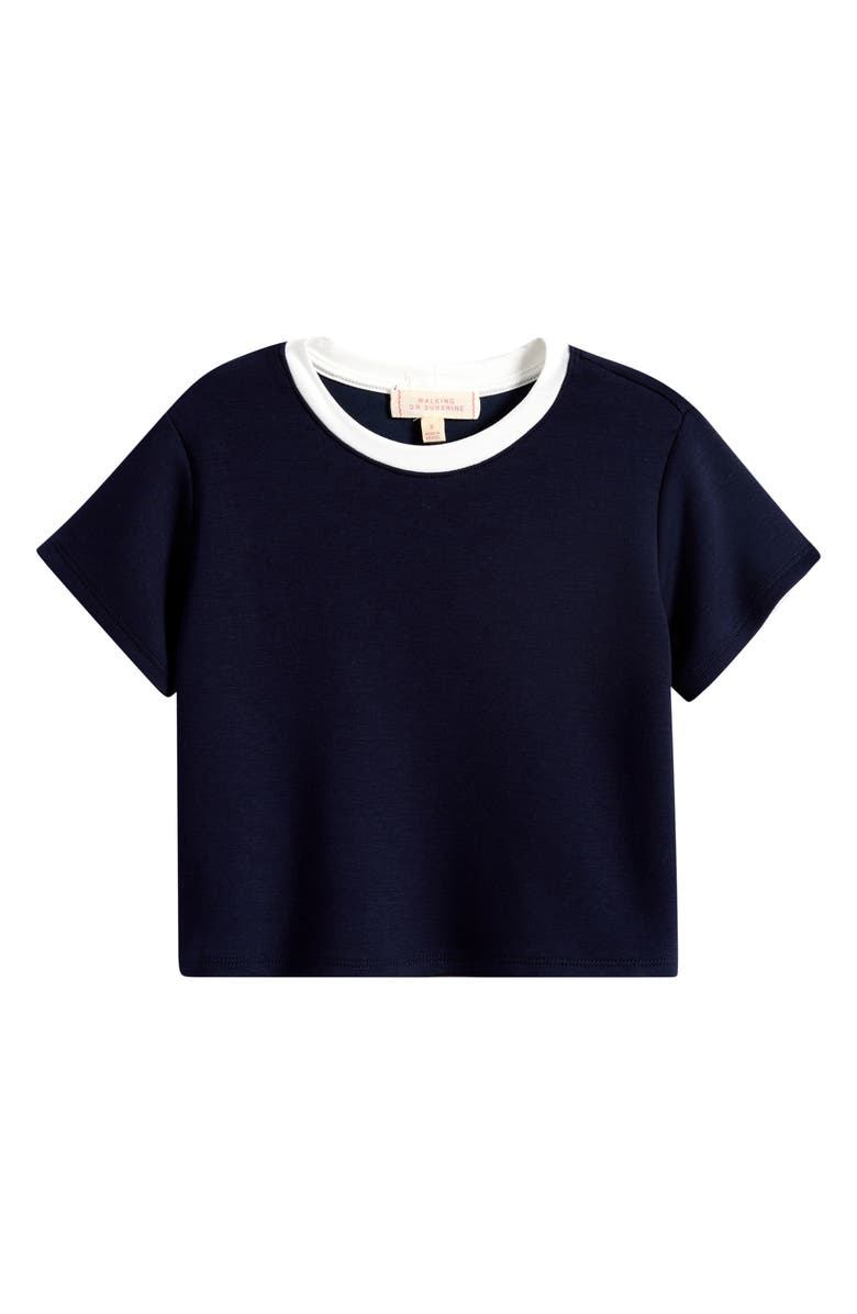 Walking on Sunshine Kids' Lightweight Scuba Knit Tee, Main, color, Navy