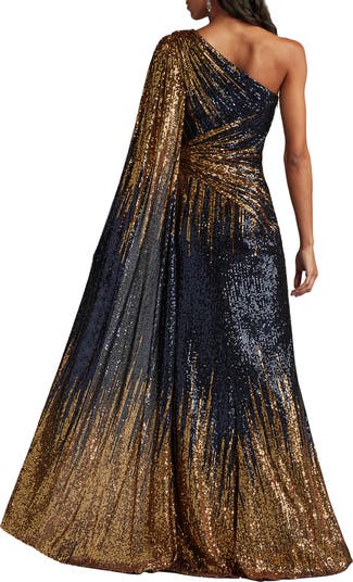 Tadashi Shoji One-Shoulder Ombré Sequin Gown Nordstrom