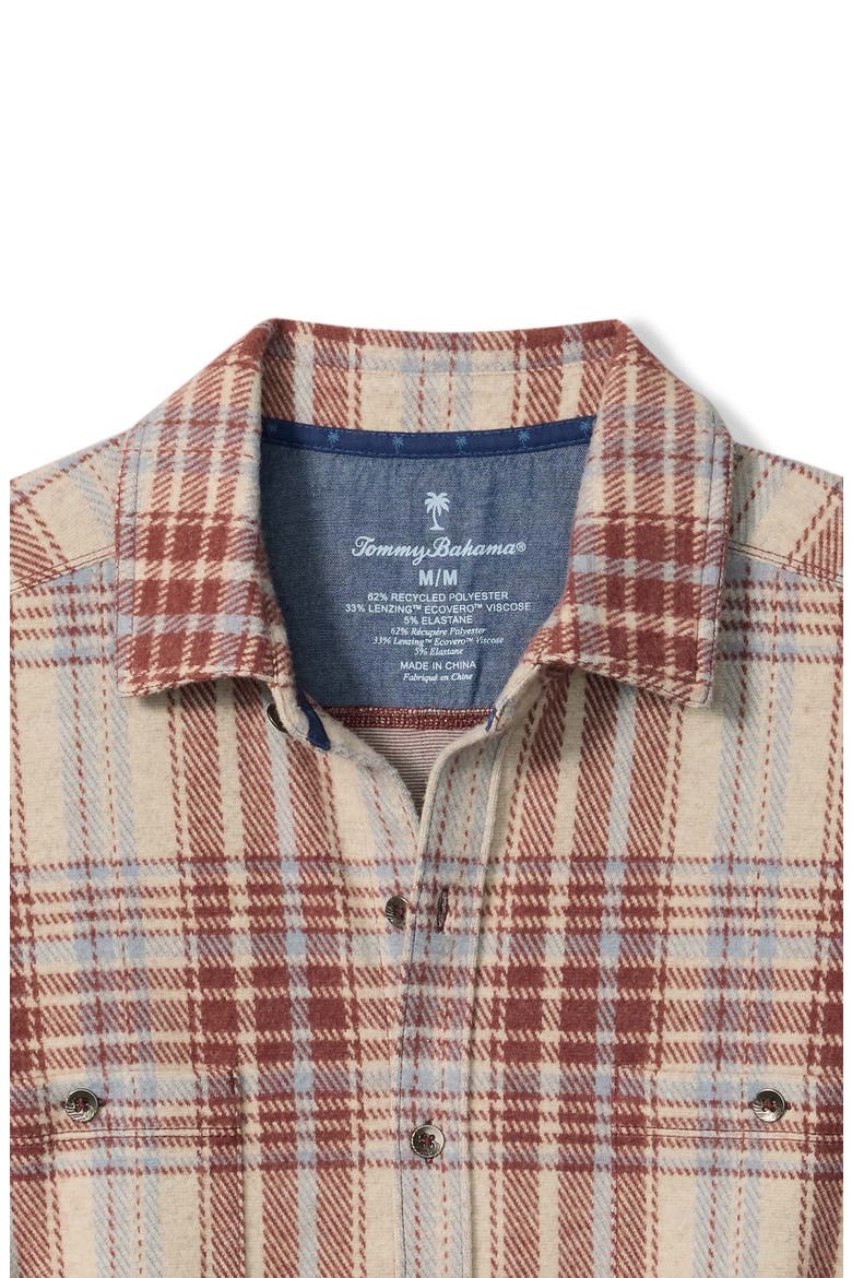 Fireside Santa Fe Plaid Stretch Flannel Button-Up Shirt, Alternate, color, WARM MIST