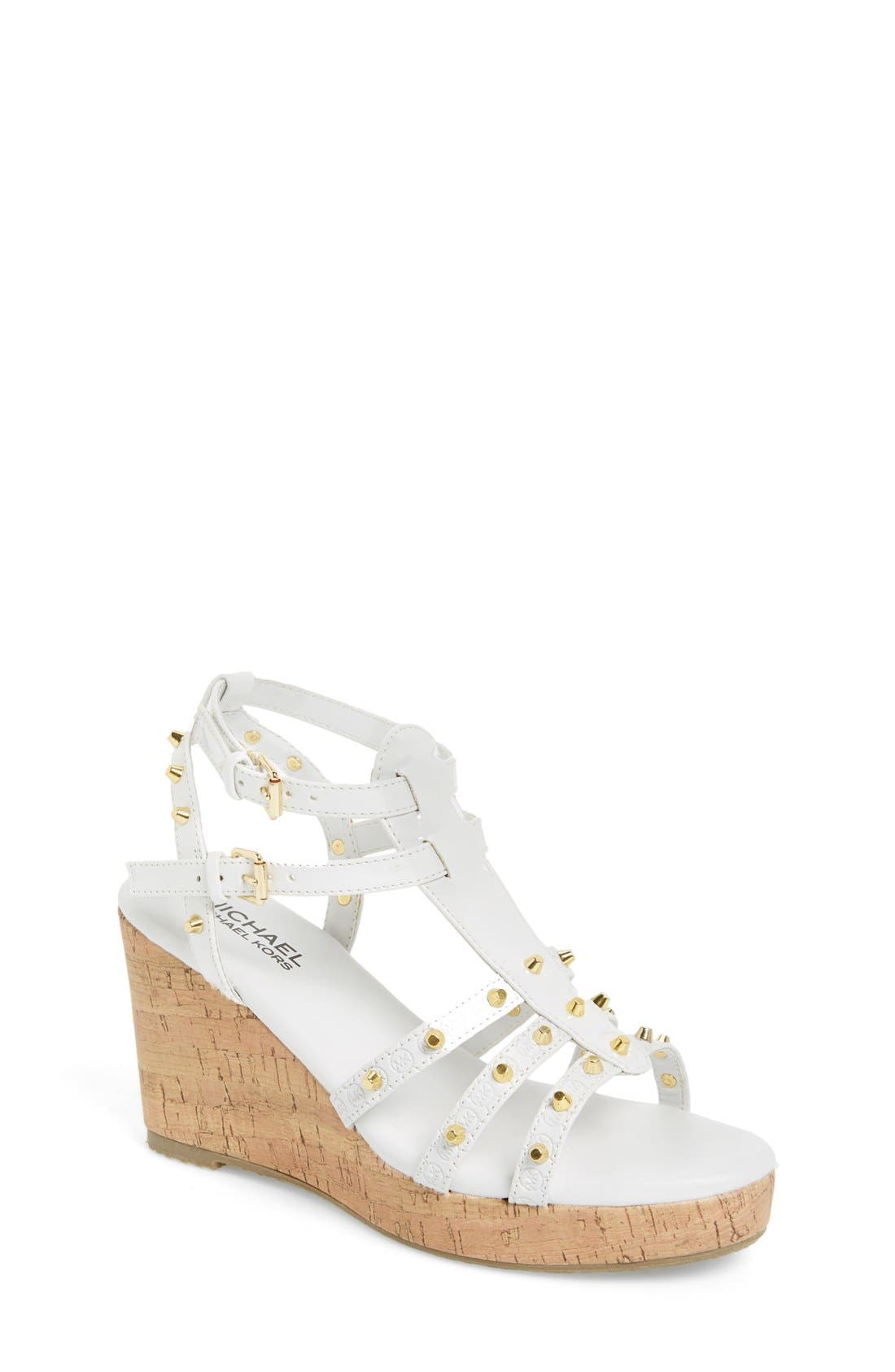 'Kay Dale' Wedge Sandal, Main, color, WHITE