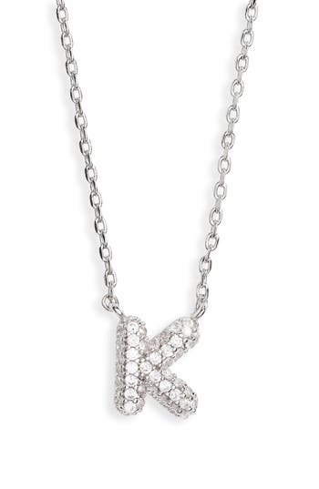 Leith Cubic Zirconia Initial Pendant Necklace