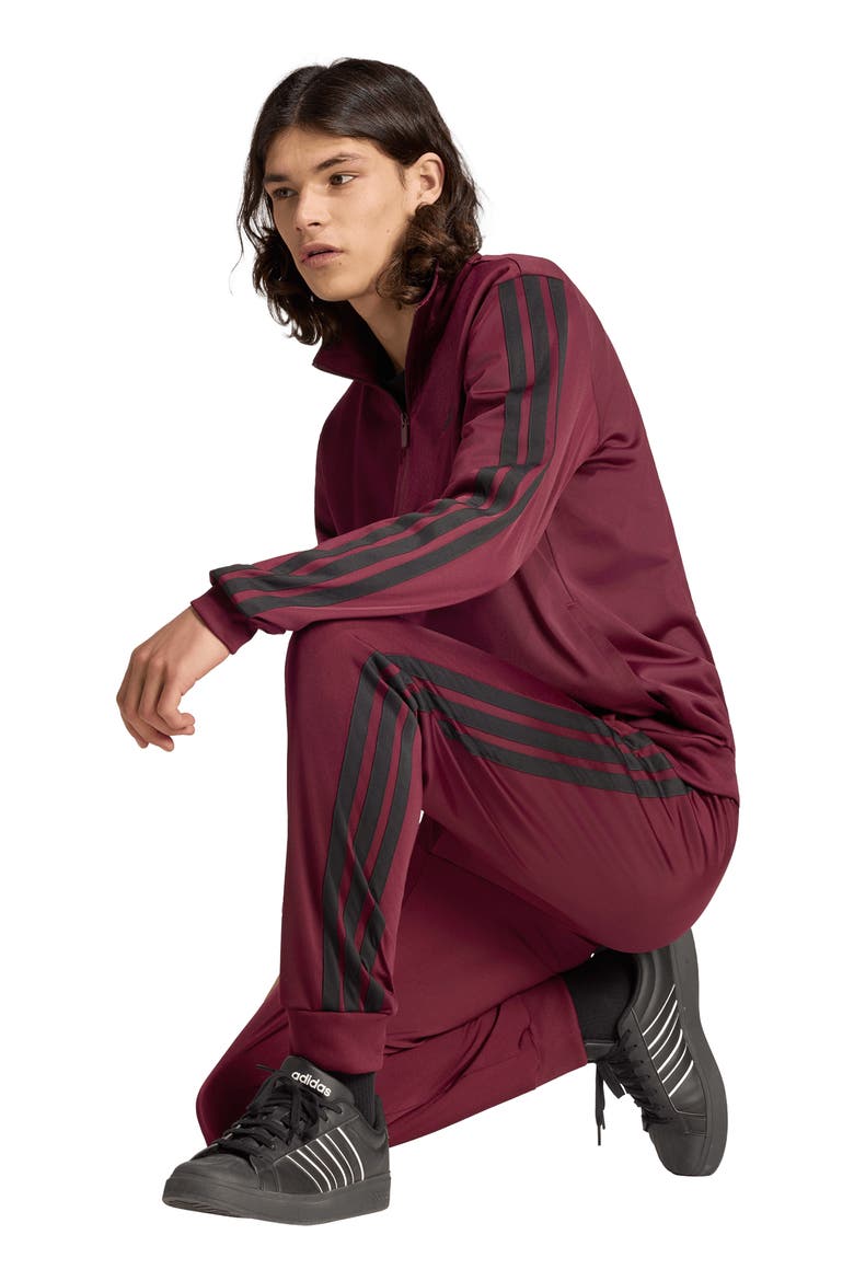 Essentials 3-Stripes Track Jacket, Alternate, color, MAROON/ BLACK