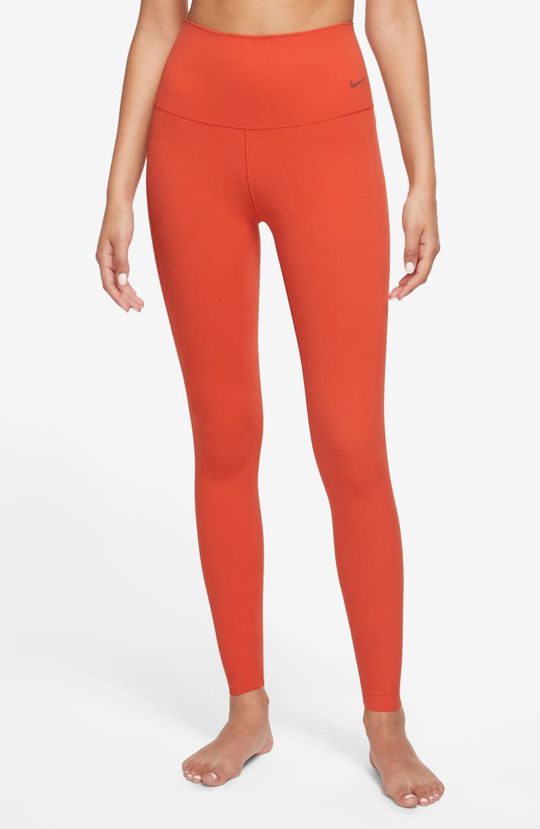 Nike Zenvy Gentle-Support High-Waisted 7/8 Leggings, Main, color, 633 Picred/Black