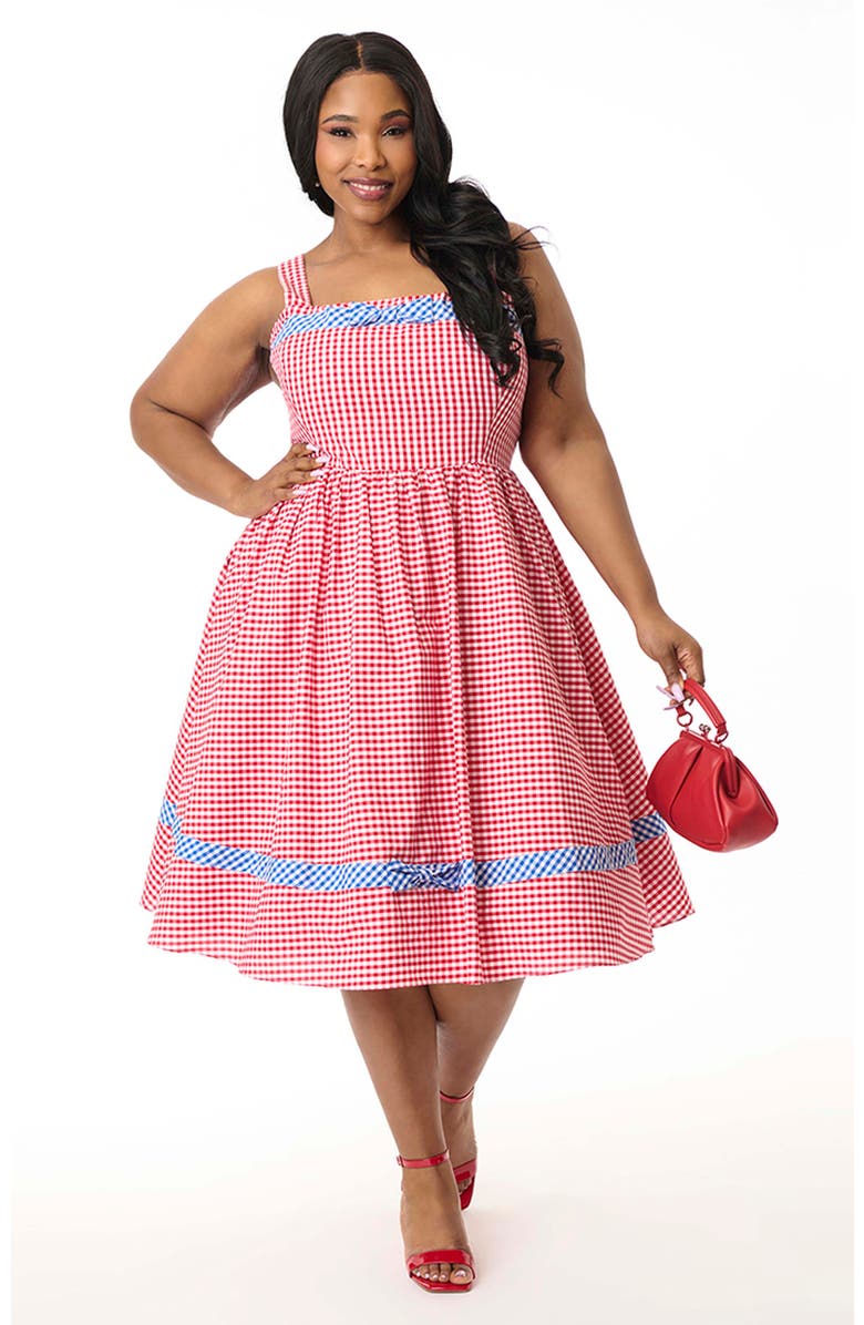 Unique Vintage Plus Size 1960s Movie Date Swing Dress, Main, color,