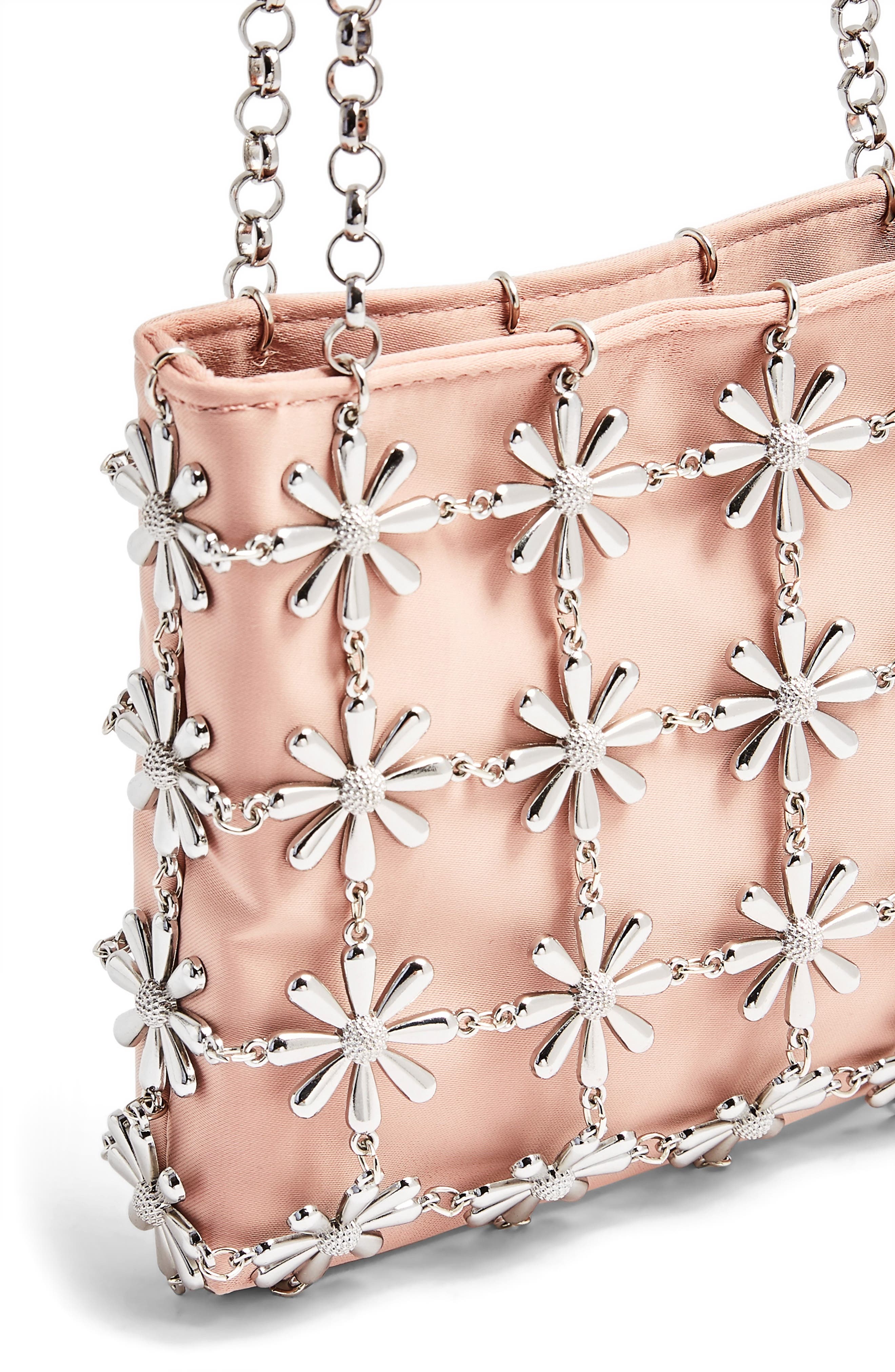 Topshop Daisy Cage Shoulder Bag, Alternate, color, 