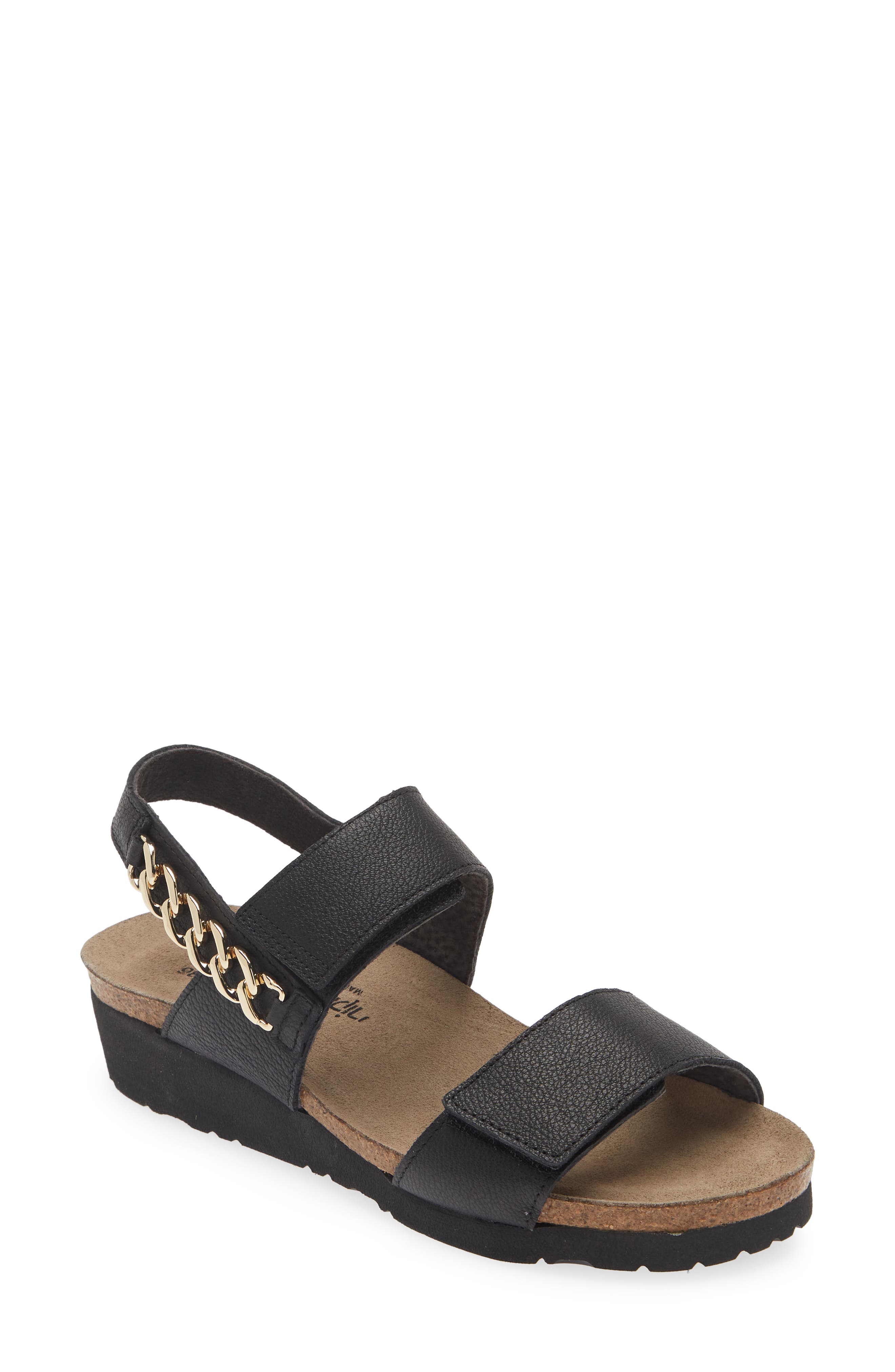 Naot Eliana Slingback Sandal, Main, color, Soft Black Leather