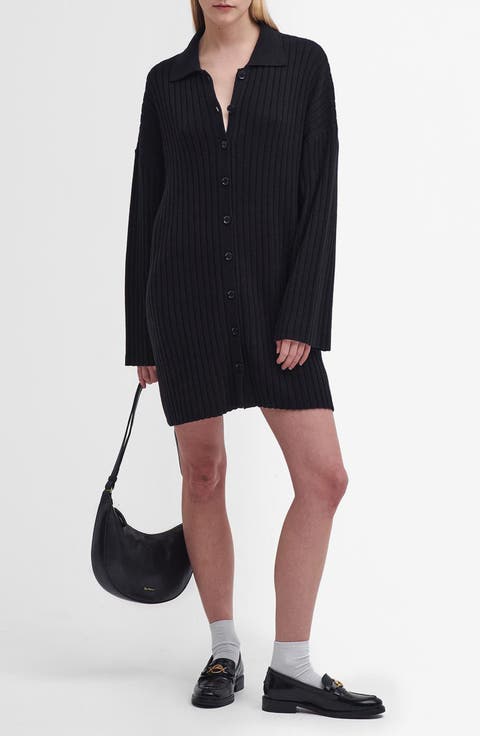 Claudette Long Sleeve Cotton Blend Sweater Dress