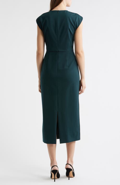 Hugo Boss Boss Detira Cap Sleeve Sheath Dress In Green