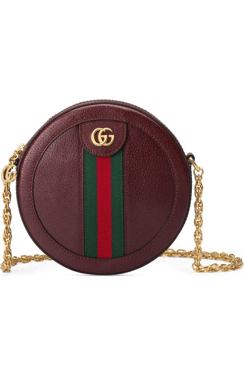 Gucci Mini Ophidia Round Leather Bag, Main, color,