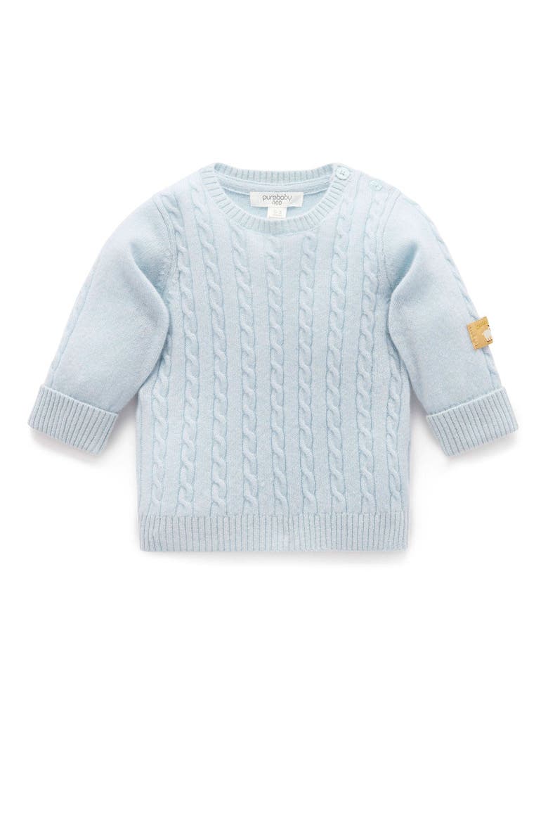 Baby Boy Cashmere Jumper, Main, color, Pale Blue Melange