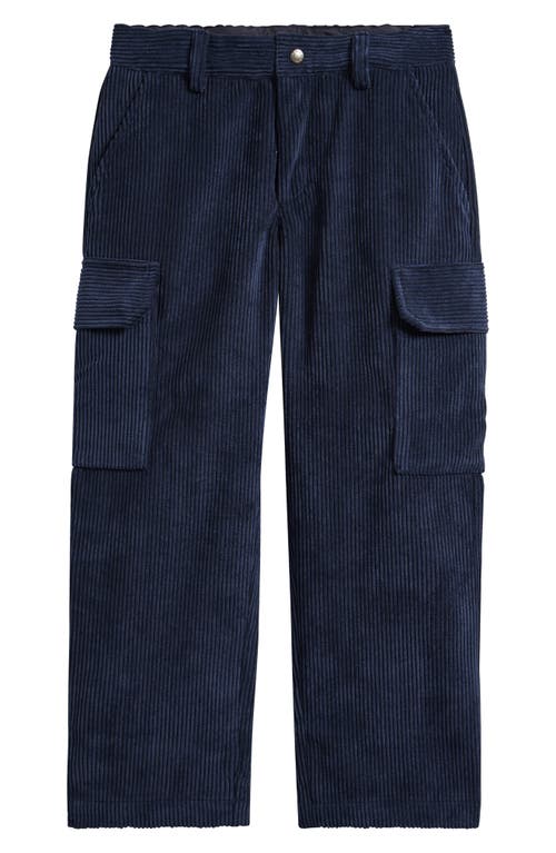 Moncler Kids' Stretch Corduroy Cargo Trousers In Blue