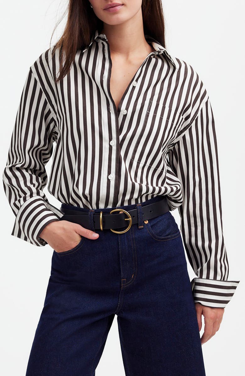 Madewell Stripe Relaxed Fit Cotton Poplin Button-Up Shirt, Main, color,