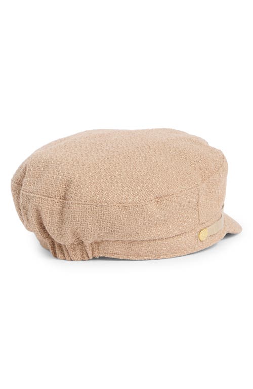 Vince Camuto Nubby Captain's Croc Embossed Band Skipper Cap In Brown
