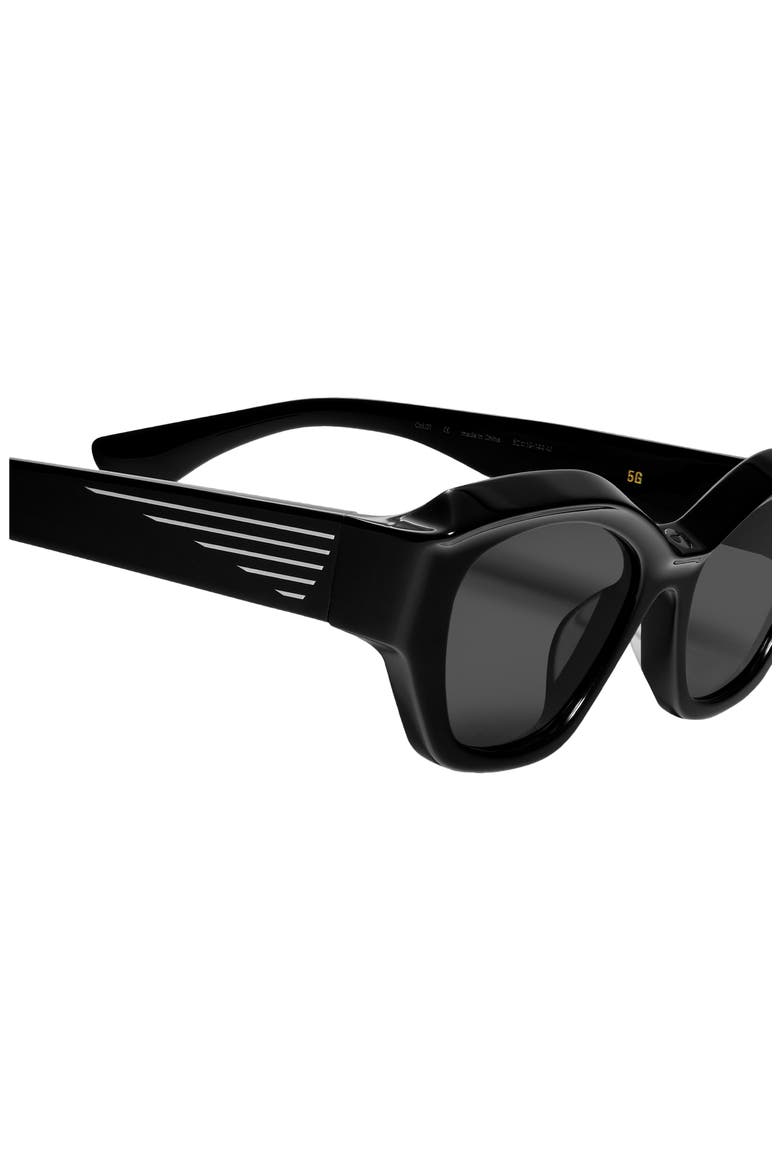 5G 52mm Square Sunglasses, Alternate, color, BLACK