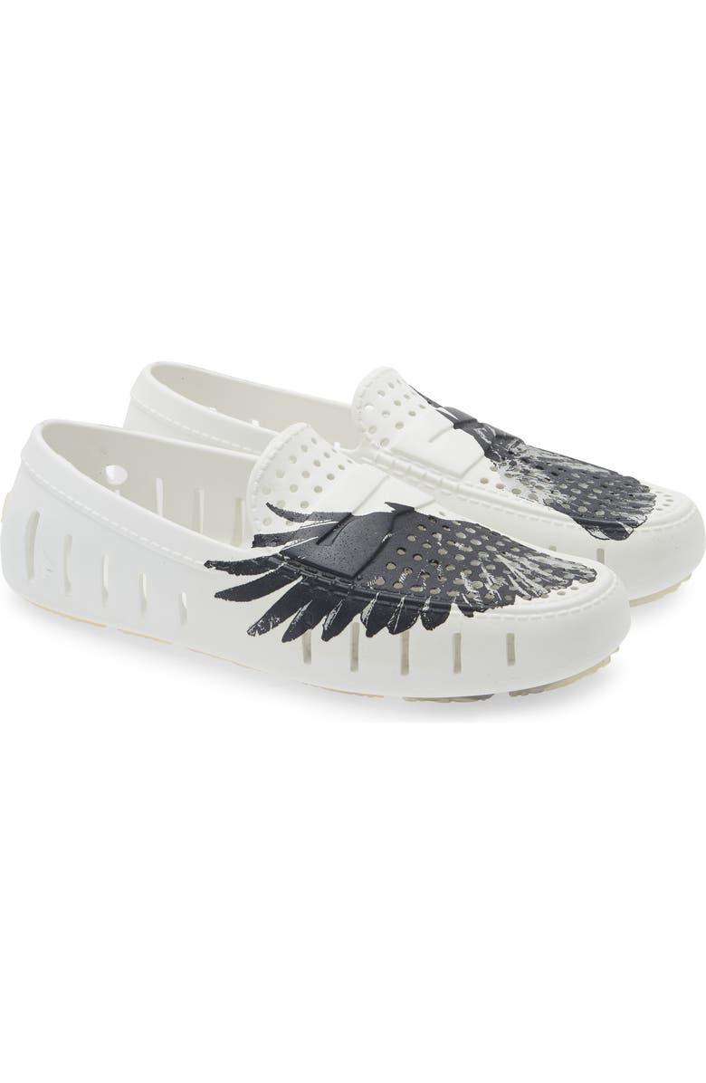 FLOAFERS Country Club Driver Loafer, Main, color, White/ Grey Wings