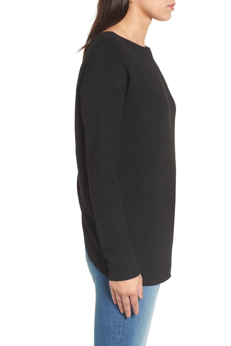 Twist Back Sweater, Alternate, color, BLACK