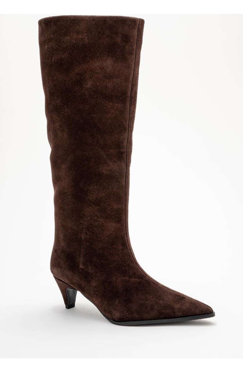 Forever & Always Shoes Siora Leather Knee High Boot, Main, color, Brown Suede Leather