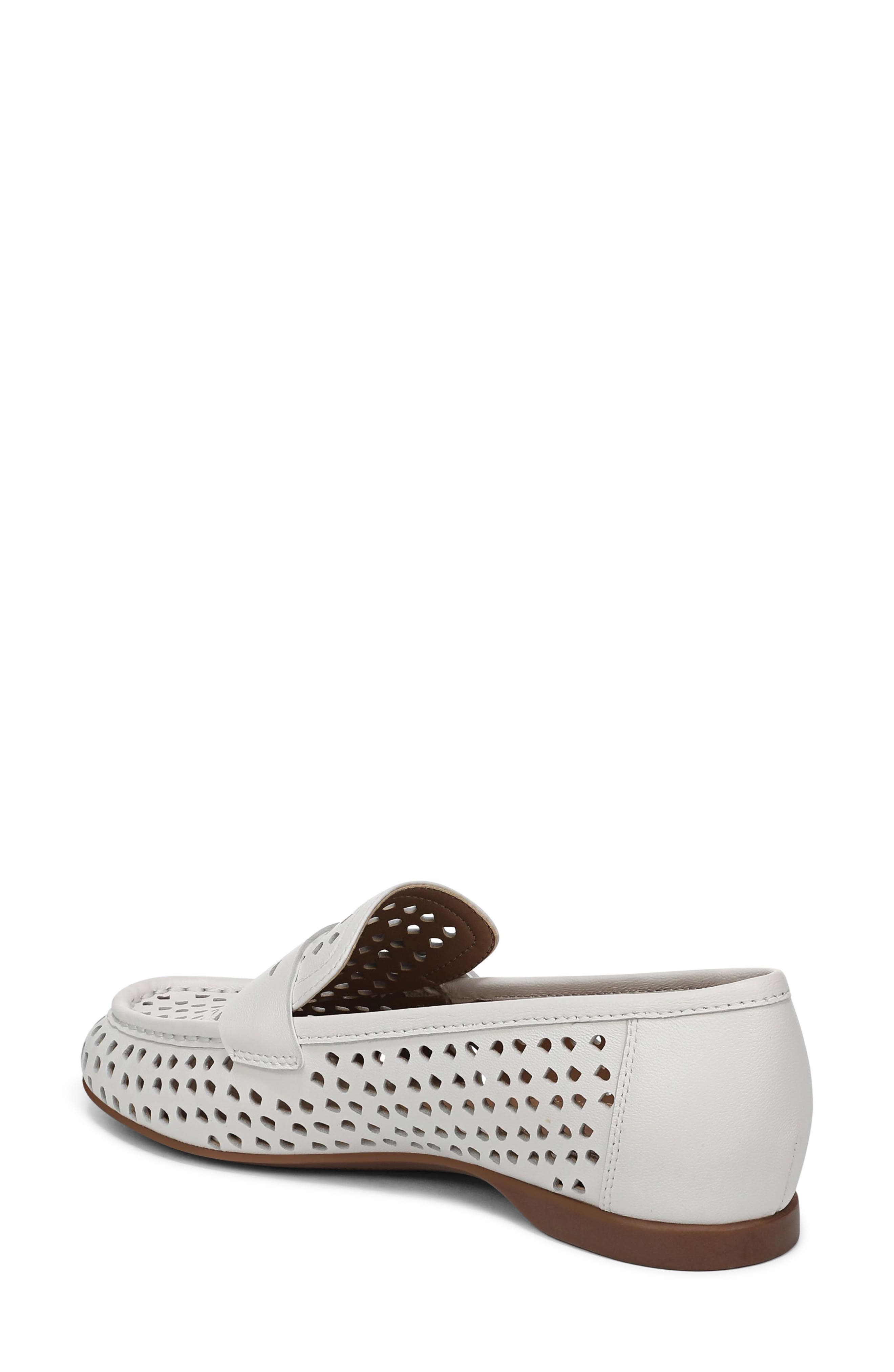 Naturalizer Bloom Perforated Penny Loafer, Alternate, color, Warm White