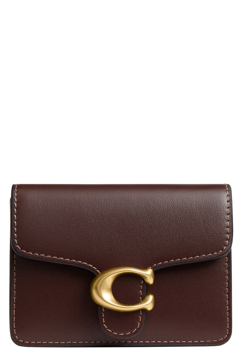 Tabby Leather Card Case, Main, color, B4/ MAPLE