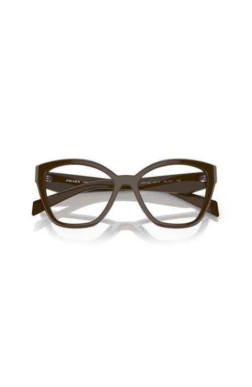 Prada 54mm Irregular Optical Glasses In Brown