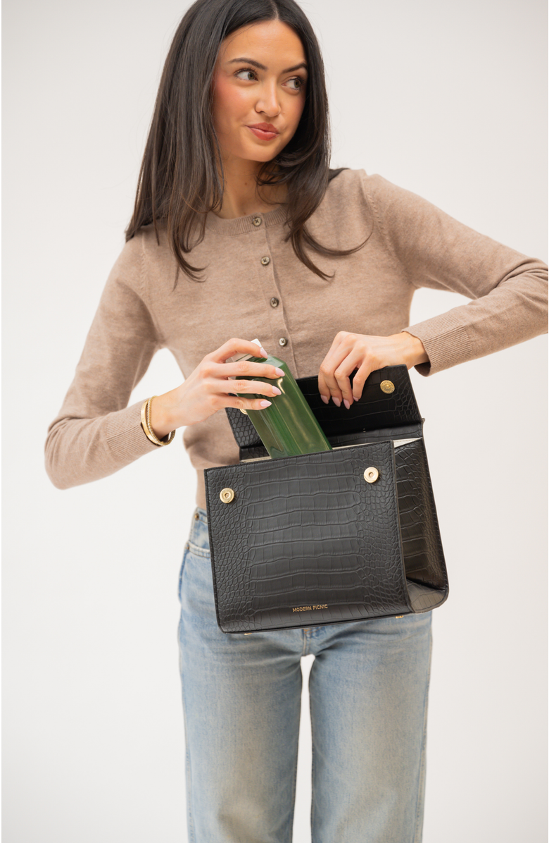 Modern Picnic THE LUNCHER, Alternate, color, Black Croc