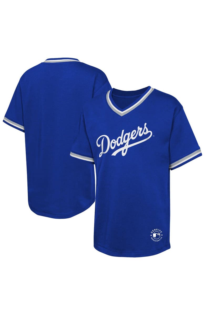 Outerstuff Youth Royal Los Angeles Dodgers Relief Pitcher V-Neck T-Shirt, Main, color, 