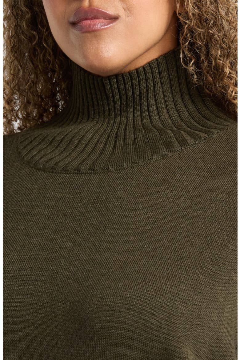 Merino Wool Turtleneck Sweater, Alternate, color, WOODLAND